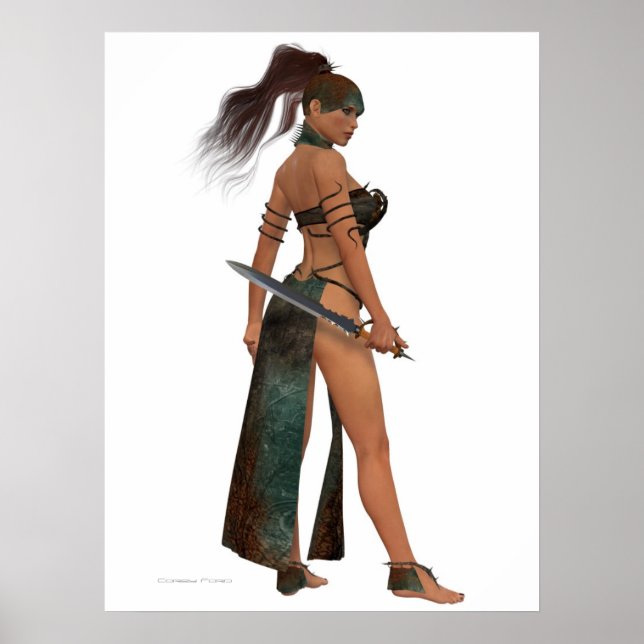 Blackthorn Woman Warrior Print Poster (Framsidan)