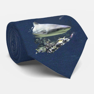 Blacktip Shark Blue GreWN Vatten Necktie Slips
