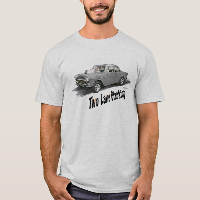 Blacktop '55 Chevy för två Lane Tee (Framsida)