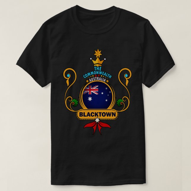 Blacktown City Pride Golden Australian Flagga Souv T Shirt (Design framsida)