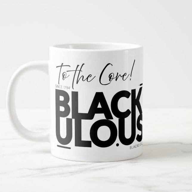 BLACKULO.US™ "Till kärnan!" - Grundare Flex 🔥 Jumbo Mugg (Vänster)