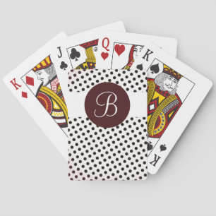 Bläckvita prickar, anpassningsbar monogram spelkor casinokort