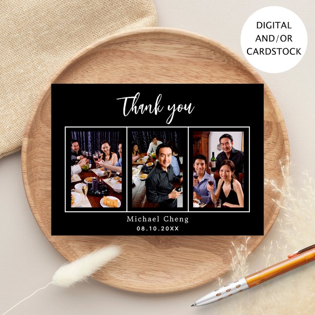 Bläckvitt foto från födelsedagen tack för ditt kor inbjudningar (Skapare uppladdad)