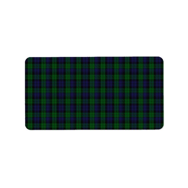 Blackwatch Tartan Adressetikett (Framsidan)