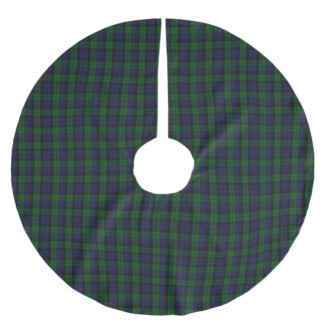 Blackwatch Tartan Julgransmatta Borstad Polyester (Framsidan)