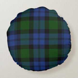 Blackwatch Tartan och Polignac Toile Rund Kudde
