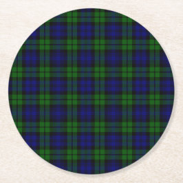Blackwatch Tartan Underlägg Papper Rund