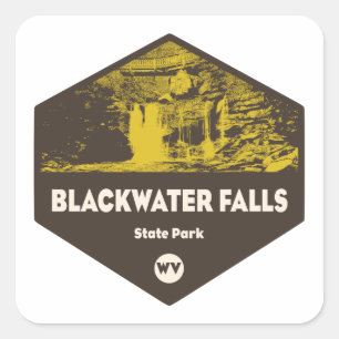 Blackwater Falls State Park Väster Virginia Fyrkantigt Klistermärke
