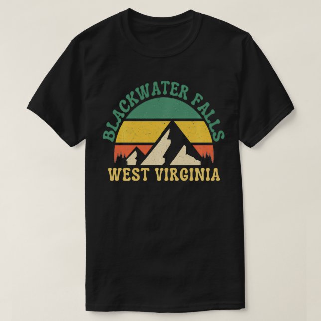 Blackwater Falls Väster Virginia Mountain Retro So T Shirt (Design framsida)