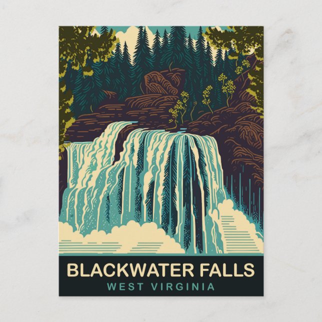 Blackwater Falls, Väster Virginia, Travel Vykort (Framsida)