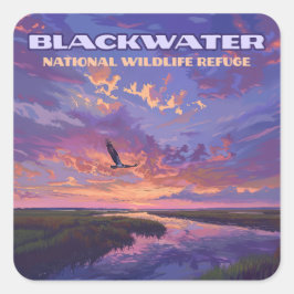 Blackwater National Wildlife Refuge Park Maryland Fyrkantigt Klistermärke