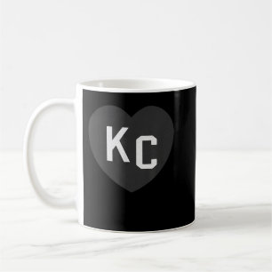 BlackWhite KC 2 Brev Kc Kärlek Kc Heart KC (Kansas Kaffemugg