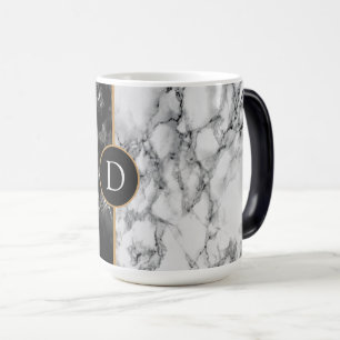 BlackWhite Marble Mugg Gift med Anpassningsbar Bre