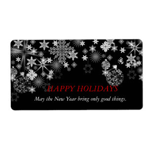 BlackWhite Vin-etiketten Bröllop, jul, nyår Fraktsedel