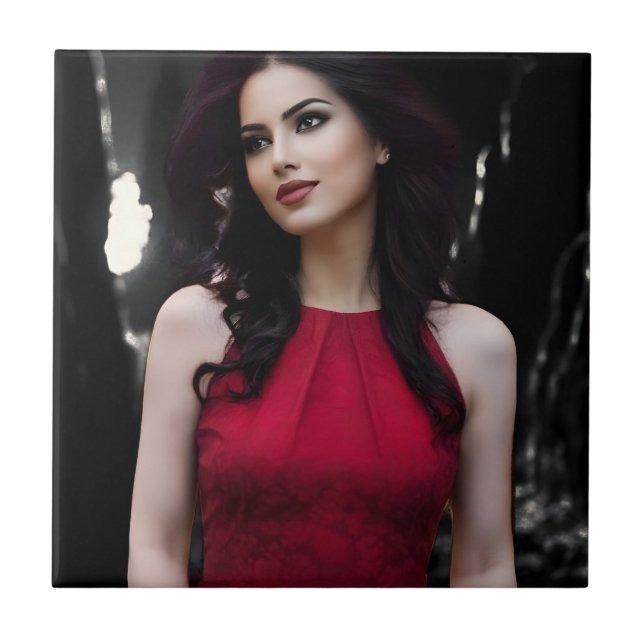 BlackWhiteRed ceramic tile Kakelplatta (Framsidan)