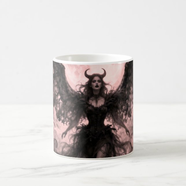 Blackwing Moon - AI Fantasy Digital Art Print Kaffemugg (Center)