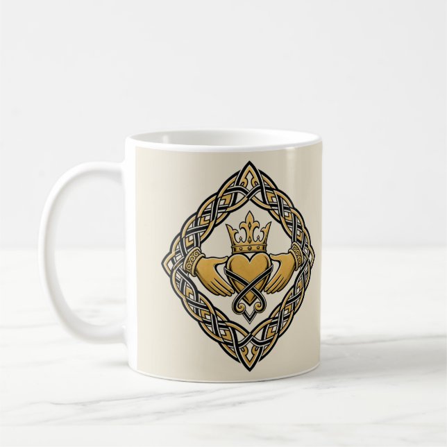 Blackwork Claddagh Kaffemugg (Vänster)