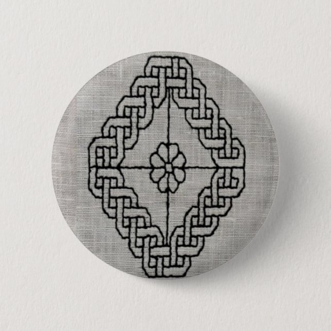 Blackwork embroidery button knapp (Framsida)
