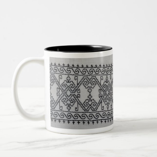 Blackwork embroidery two tone mug Två-Tonad mugg (Vänster)