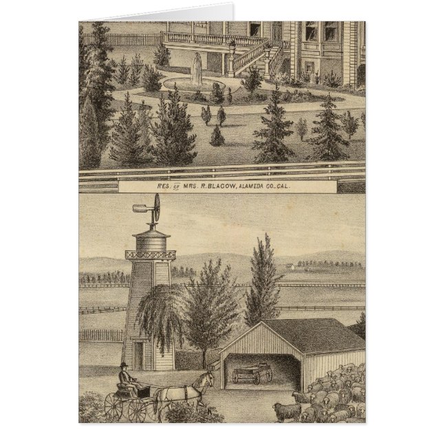 Blacow-bostad, gård hälsningskort (Framsidan)