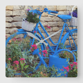 Blåcykel. Fyrkantig Klocka