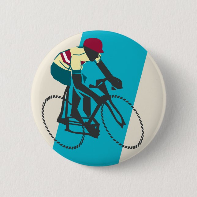 Blåcykling i Retro-stil Knapp (Framsida)