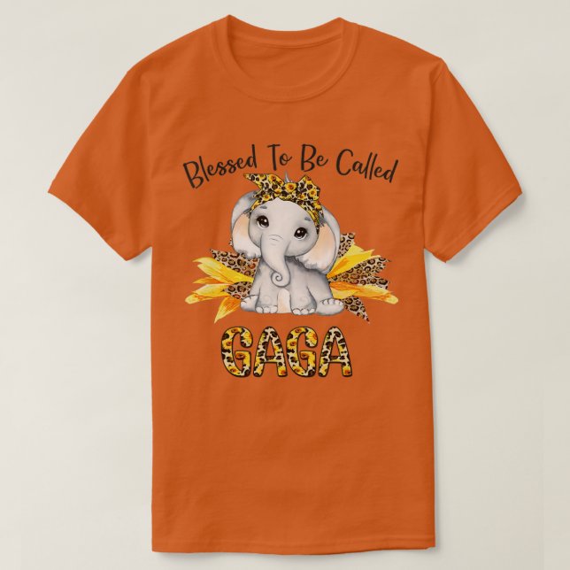Blad att kallas Gaga Solros Elephant Mothe T Shirt (Design framsida)