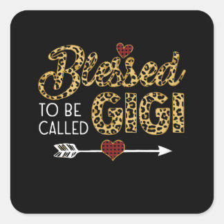 Blad att kallas Gigi Leopart Red Play Fyrkantigt Klistermärke