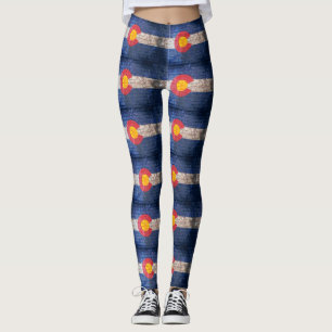 Blad av Colorado flagga brick mönster Leggings