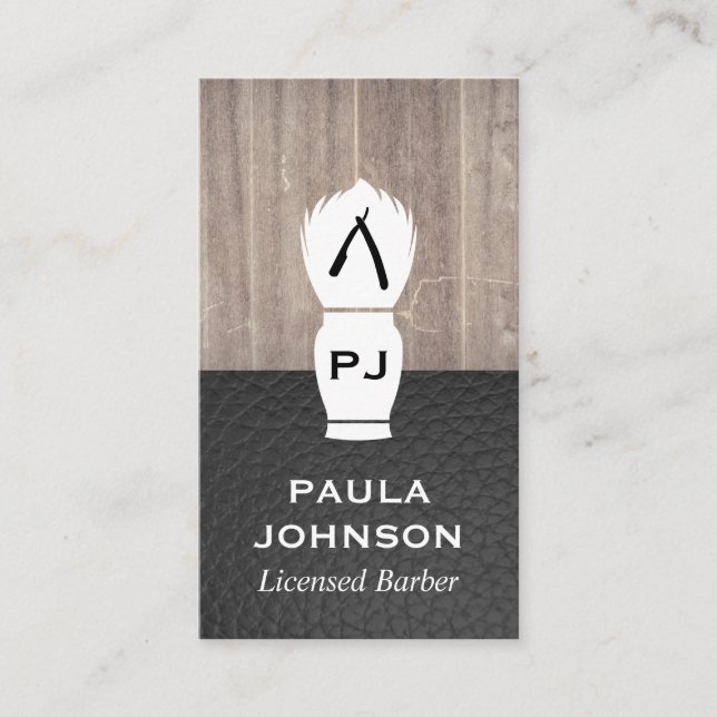 Blad av trälädergummi visitkort (Framsida)