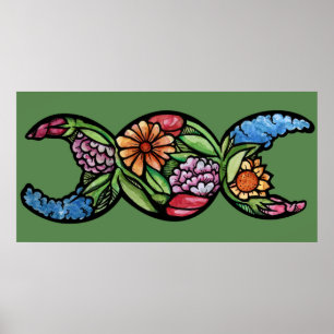 "Blad Be" tredubbla bloom Måne Poster