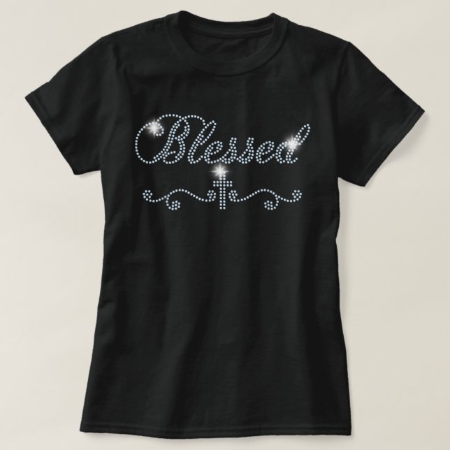 Blad Bling Rhinestone Bling Women Mamma Födelsedag T Shirt (Design framsida)