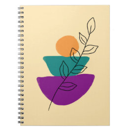 Blad boho illustration anteckningsbok