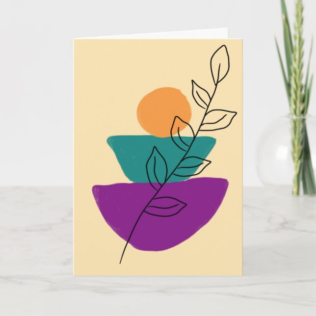 Blad boho illustration kort (Framsida)
