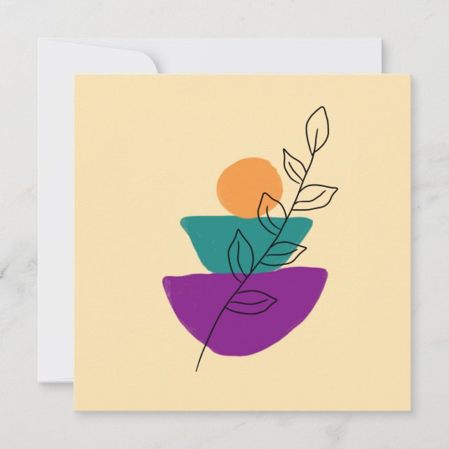 Blad boho illustration kort (Framsida)