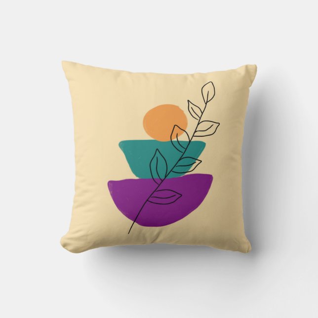 Blad boho illustration kudde (Framsida)