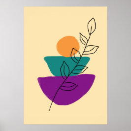 Blad boho illustration poster