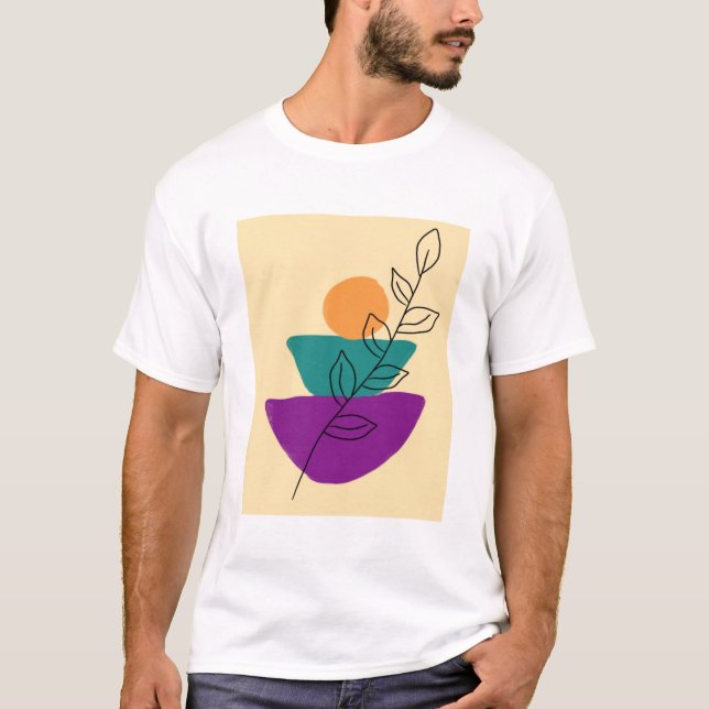 Blad boho illustration t shirt (Framsida)