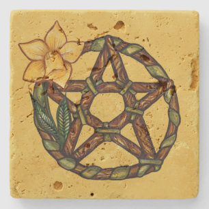 Blad Daffodil Pentacle Ostara Art Stenunderlägg