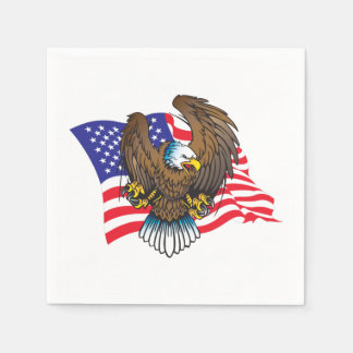 Blad Eagle och American Flagga Pappersservett