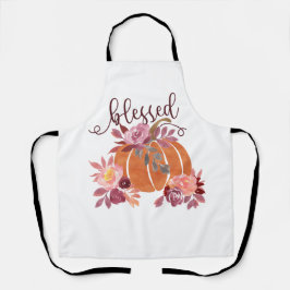 Blad - Fall Pumpkin med Rosa Flowers