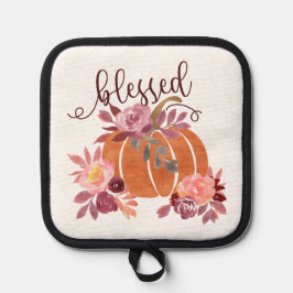 Blad - Fall Pumpkin med Rosa Flowers