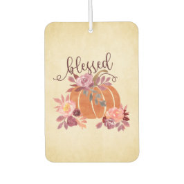 Blad - Fall Pumpkin med Rosa Flowers