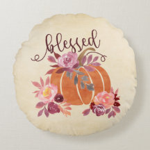 Blad - Fall Pumpkin med Rosa Flowers