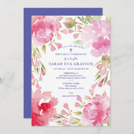 Blad Foliage First Heliga Communion Inbjudningar