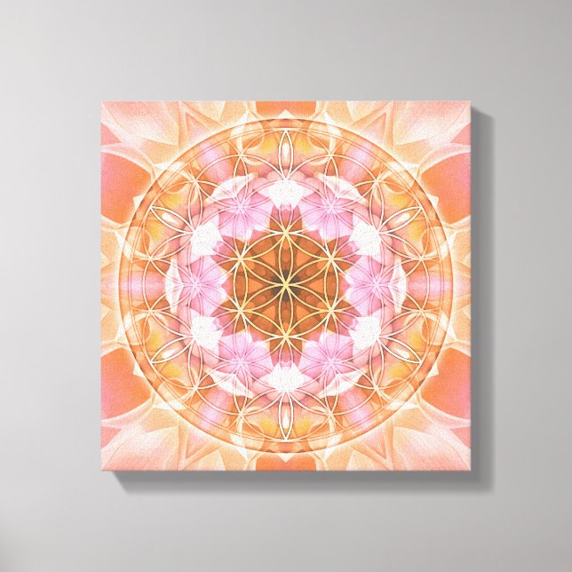 Blad från Life Mandala 18 Wrapped Canvas Print (Framsida)