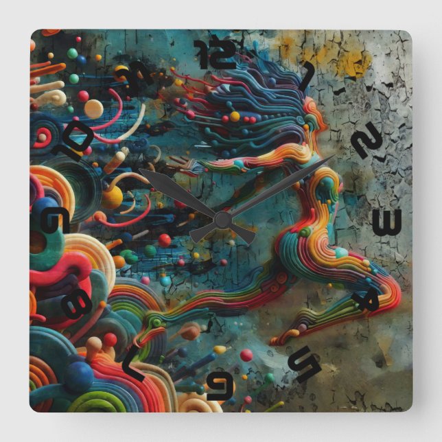 Blad Fyrkantig Klocka (Framsida)