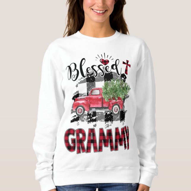Blad Grammy Red-plaid-jul T Shirt (Framsida)