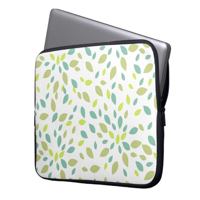 Blad (Gröna) Laptop Fodral (Framsidan Vänster)
