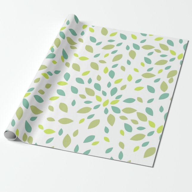 Blad (Gröna) Presentpapper (Utrullad)